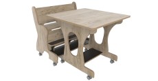 Hoogzit tafel L75 x B80 cm grey craft oak met 1 bank Tangara Groothandel voor de Kinderopvang Kinderdagverblijfinrichting3